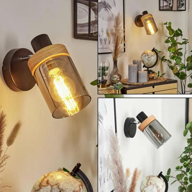 Luminaires Scandinaves-hofstein Applique murale Azinhalinho Chrome, Noir, 1 lumière