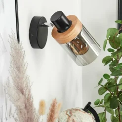 Luminaires Scandinaves-hofstein Applique murale Azinhalinho Chrome, Noir, 1 lumière