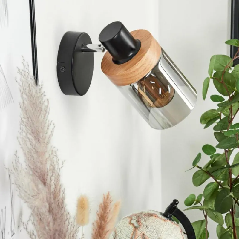 Luminaires Scandinaves-hofstein Applique murale Azinhalinho Chrome, Noir, 1 lumière