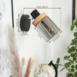 Luminaires Scandinaves-hofstein Applique murale Azinhalinho Chrome, Noir, 1 lumière