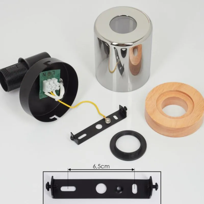 Luminaires Scandinaves-hofstein Applique murale Azinhalinho Chrome, Noir, 1 lumière