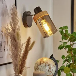 Luminaires Scandinaves-hofstein Applique murale Azinhalinho Chrome, Noir, 1 lumière