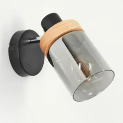 Luminaires Scandinaves-hofstein Applique murale Azinhalinho Chrome, Noir, 1 lumière