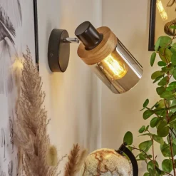 Luminaires Scandinaves-hofstein Applique murale Azinhalinho Chrome, Noir, 1 lumière