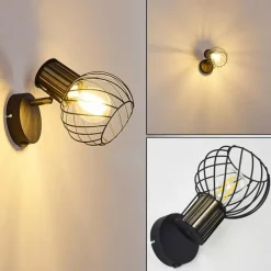 Lampes Dorées-hofstein Applique murale Bacau Noir doré, 1 lumière