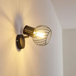 Lampes Dorées-hofstein Applique murale Bacau Noir doré, 1 lumière