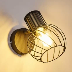 Lampes Dorées-hofstein Applique murale Bacau Noir doré, 1 lumière