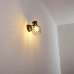 Lampes Dorées-hofstein Applique murale Bacau Noir doré, 1 lumière