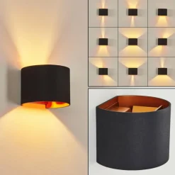 hofstein Applique murale Badajoz Cuivre, Noir, 1 lumière