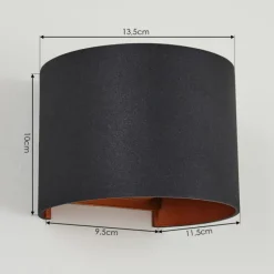 hofstein Applique murale Badajoz Cuivre, Noir, 1 lumière