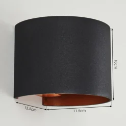 hofstein Applique murale Badajoz Cuivre, Noir, 1 lumière