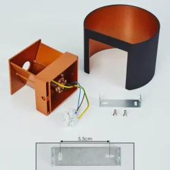 hofstein Applique murale Badajoz Cuivre, Noir, 1 lumière