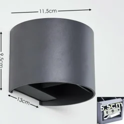 hofstein Applique murale Badajoz LED Anthracite, 1 lumière