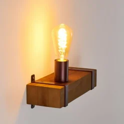 Lampes Industrielles-hofstein Applique murale Balakovo Bois foncé, Rouille, 1 lumière