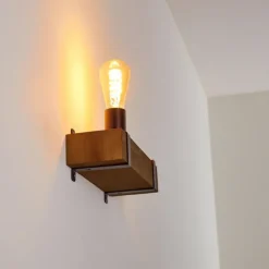 Lampes Industrielles-hofstein Applique murale Balakovo Bois foncé, Rouille, 1 lumière