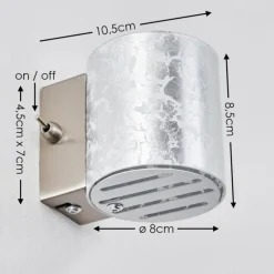 hofstein Applique murale Bamako Argenté, 1 lumière