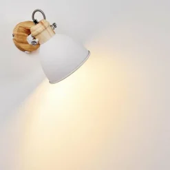 Luminaires Rustiques-hofstein Applique murale Banjul Bois clair, Blanc, 1 lumière