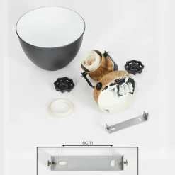 Lampes Industrielles-hofstein Applique murale Banjul Gris, Bois foncé, 1 lumière