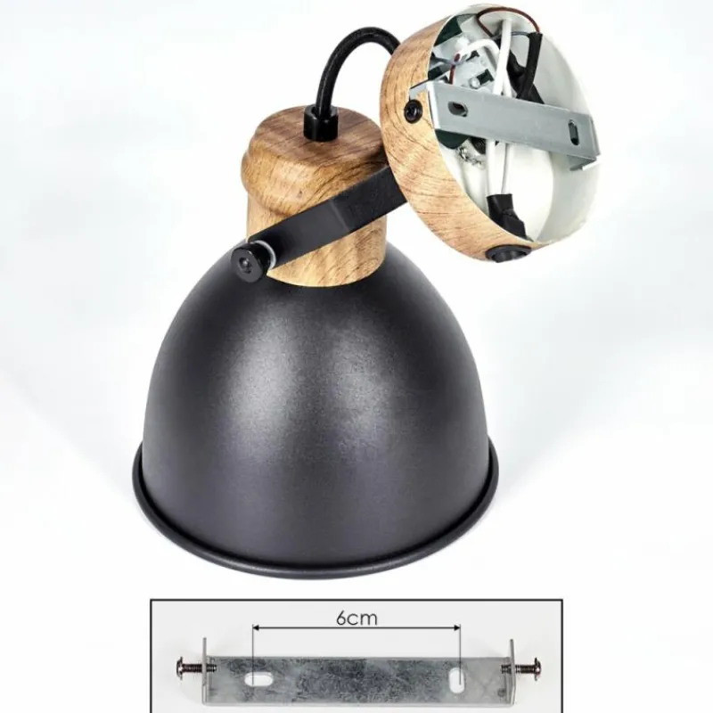 Lampes Industrielles-hofstein Applique murale Banjul Noir, 1 lumière