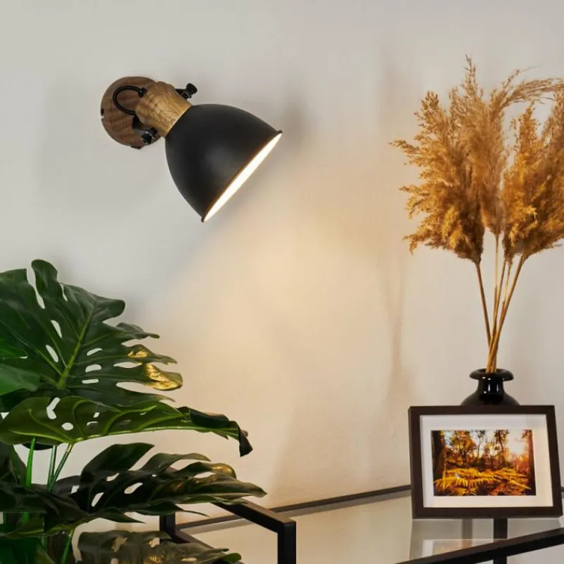 Lampes Industrielles-hofstein Applique murale Banjul Noir, 1 lumière