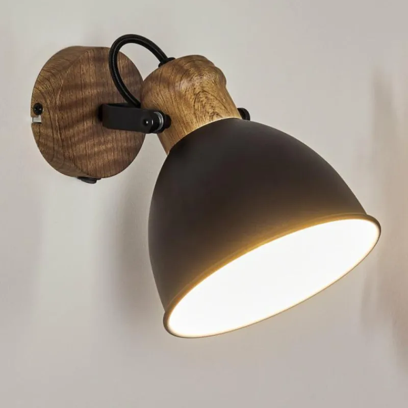Lampes Industrielles-hofstein Applique murale Banjul Noir, 1 lumière