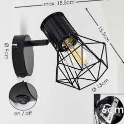 hofstein Applique murale Bardhaman Noir, 1 lumière