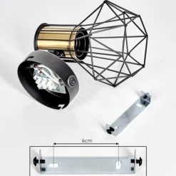 Lampes Vintages & Rétros-hofstein Applique murale Bardhaman Laiton, Noir, 1 lumière