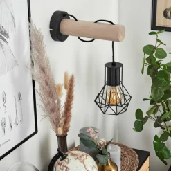 Luminaires Scandinaves-hofstein Applique murale Bardhaman Écru, Noir, 1 lumière