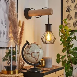 Luminaires Scandinaves-hofstein Applique murale Bardhaman Écru, Noir, 1 lumière