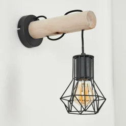 Luminaires Scandinaves-hofstein Applique murale Bardhaman Écru, Noir, 1 lumière