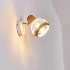 Luminaires Scandinaves-hofstein Applique murale Bariloche Chrome, Blanc, 1 lumière