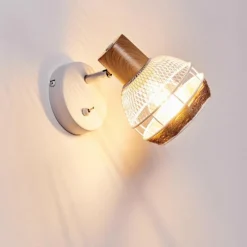 Luminaires Scandinaves-hofstein Applique murale Bariloche Chrome, Blanc, 1 lumière