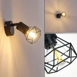 hofstein Applique murale Baripada Noir, 1 lumière