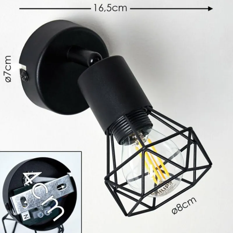 hofstein Applique murale Baripada Noir, 1 lumière