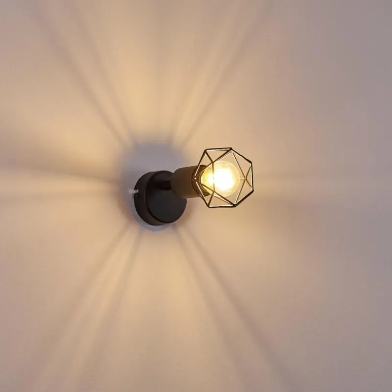 hofstein Applique murale Baripada Noir, 1 lumière