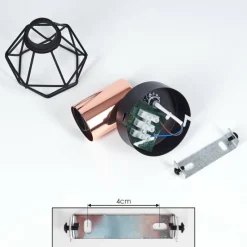 Lampes Vintages & Rétros-hofstein Applique murale Baripada Cuivre, Noir, 1 lumière