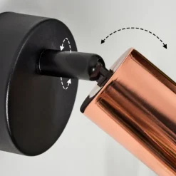 Lampes Vintages & Rétros-hofstein Applique murale Baripada Cuivre, Noir, 1 lumière