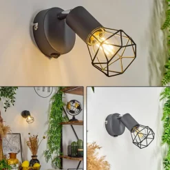 hofstein Applique murale Baripada Anthracite, Chrome, 1 lumière