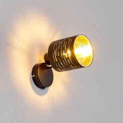 Lampes Dorées-hofstein Applique murale Bathinda Noir, 1 lumière