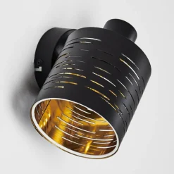 Lampes Dorées-hofstein Applique murale Bathinda Noir, 1 lumière