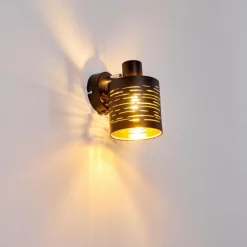 Lampes Dorées-hofstein Applique murale Bathinda Noir, 1 lumière