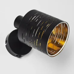 Lampes Dorées-hofstein Applique murale Bathinda Noir, 1 lumière