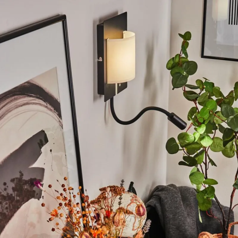 Lampes En Tissu-hofstein Applique murale Beaverton LED Noir, 2 lumières