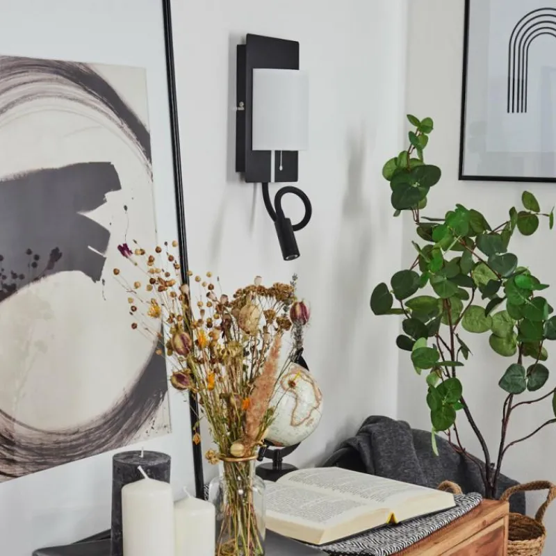 Lampes En Tissu-hofstein Applique murale Beaverton LED Noir, 2 lumières