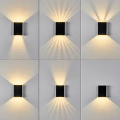 hofstein Applique murale Benin LED Noir, 1 lumière