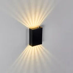 hofstein Applique murale Benin LED Noir, 1 lumière