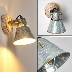Lampes Industrielles-hofstein Applique murale Berkeley Bois clair, Zingué, 1 lumière