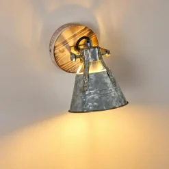 Lampes Industrielles-hofstein Applique murale Berkeley Bois clair, Zingué, 1 lumière