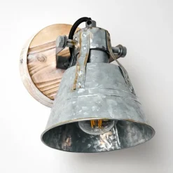 Lampes Industrielles-hofstein Applique murale Berkeley Bois clair, Zingué, 1 lumière