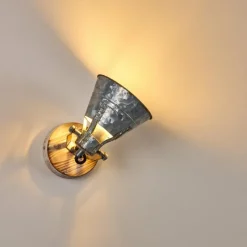Lampes Industrielles-hofstein Applique murale Berkeley Bois clair, Zingué, 1 lumière